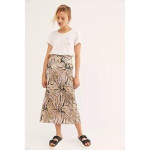 Free People Normani Bias Printed Skirt in Magic Smoke Combo Size 2 Gently Used